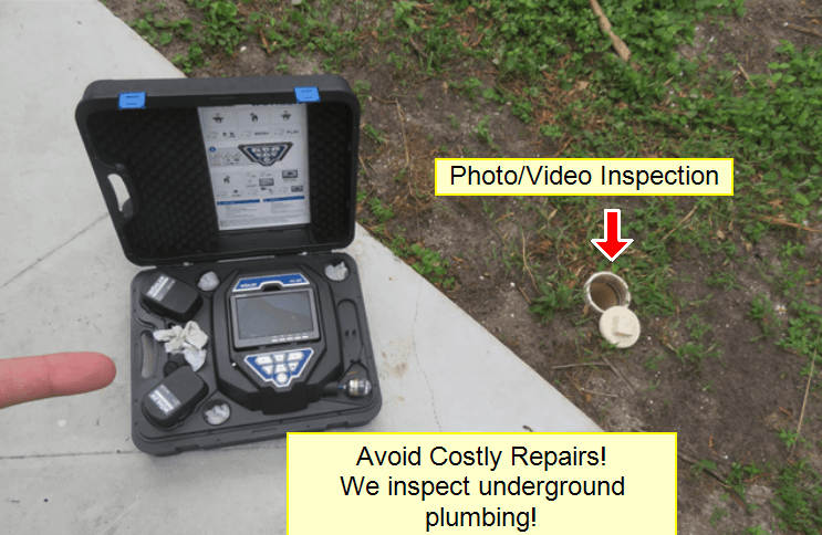 Sewer scope camera equipment for underground plumbing photo and video inspection