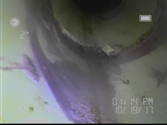 Sewer line damage discovered during sewer scan inspection
